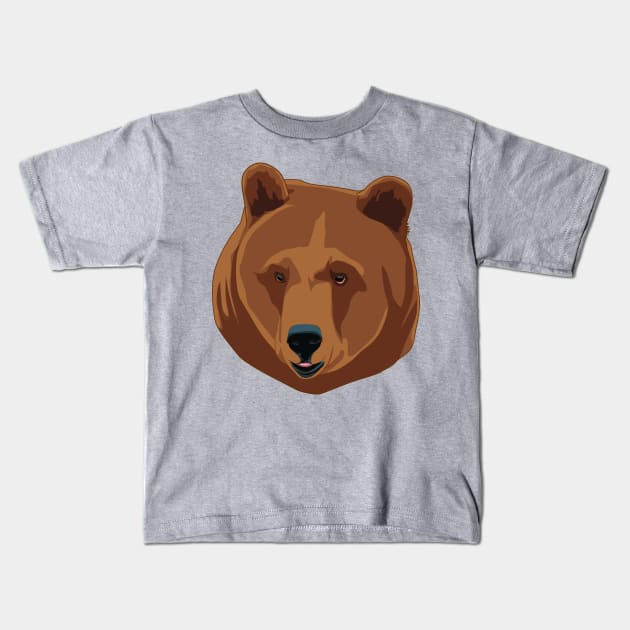 Bear Kids T-Shirt by Sticker Steve